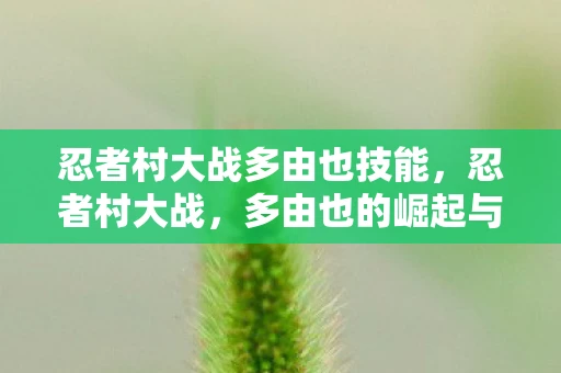 忍者村大战多由也技能，忍者村大战，多由也的崛起与陨落