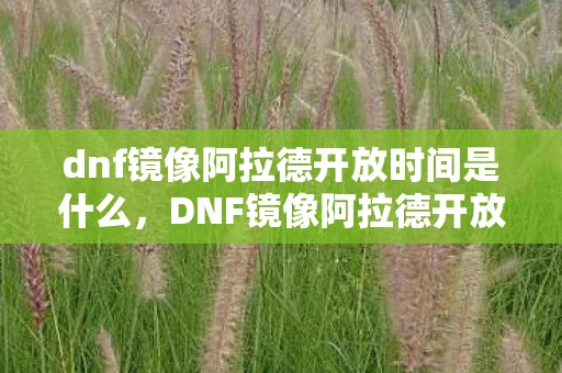 dnf镜像阿拉德开放时间是什么，DNF镜像阿拉德开放时间揭秘，探索未知世界的神秘之旅