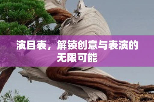 演目表，解锁创意与表演的无限可能