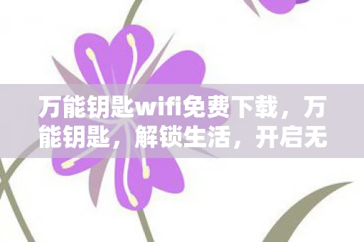 万能钥匙wifi免费下载，万能钥匙，解锁生活，开启无限可能