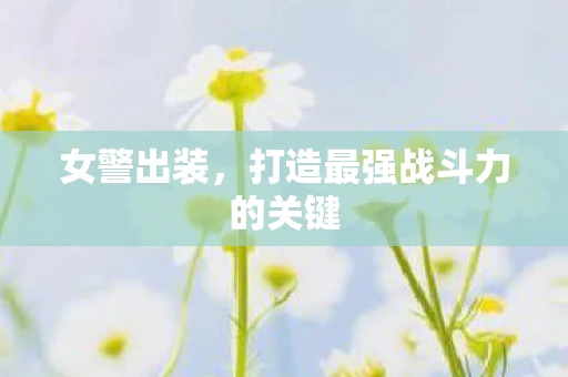 女警出装，打造最强战斗力的关键
