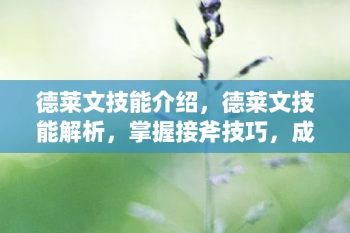 德莱文技能介绍，德莱文技能解析，掌握接斧技巧，成为峡谷中的收割者