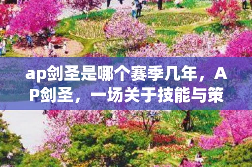 ap剑圣是哪个赛季几年，AP剑圣，一场关于技能与策略的华丽冒险