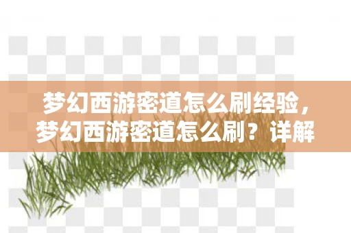 梦幻西游密道怎么刷经验，梦幻西游密道怎么刷？详解攻略助你快速升级