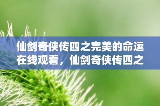 仙剑奇侠传四之完美的命运在线观看，仙剑奇侠传四之完美的命运