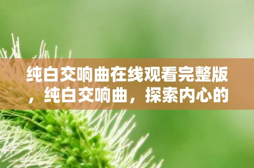 纯白交响曲在线观看完整版,纯白交响曲,探索内心的纯净与和谐 纯白交响曲在线观看完整版,纯白交响曲,探索内心的纯净与和谐