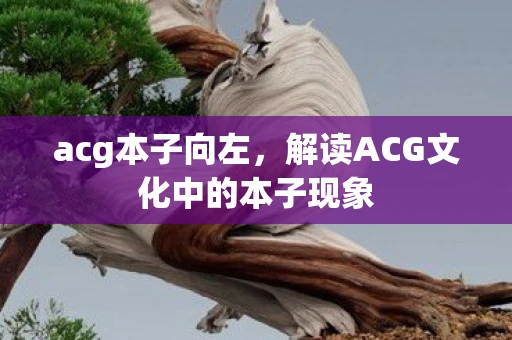 acg本子向左,解读ACG文化中的本子现象 acg本子向左,解读ACG文化中的本子现象