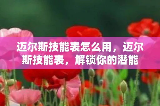迈尔斯技能表怎么用,迈尔斯技能表,解锁你的潜能 迈尔斯技能表怎么用,迈尔斯技能表,解锁你的潜能