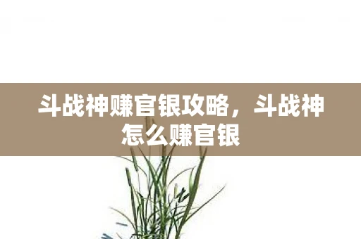 斗战神赚官银攻略，斗战神怎么赚官银