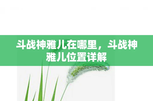 斗战神雅儿在哪里,斗战神雅儿位置详解 斗战神雅儿在哪里,斗战神雅儿位置详解