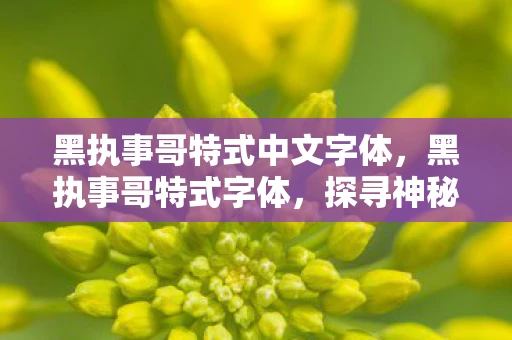 黑执事哥特式中文字体,黑执事哥特式字体,探寻神秘与优雅的交汇点 黑执事哥特式中文字体,黑执事哥特式字体,探寻神秘与优雅的交汇点