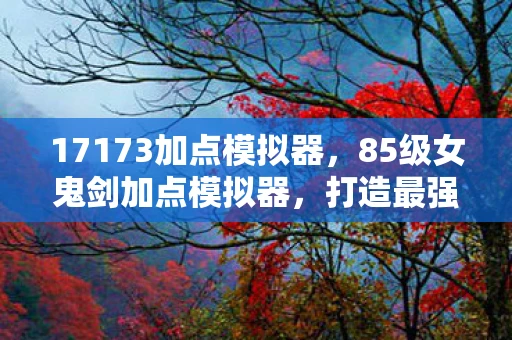 17173加点模拟器,85级女鬼剑加点模拟器,打造最强战斗力的关键 17173加点模拟器,85级女鬼剑加点模拟器,打造最强战斗力的关键