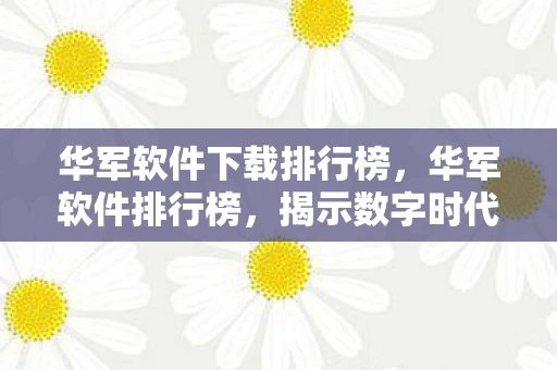 华军软件下载排行榜，华军软件排行榜，揭示数字时代的应用利器