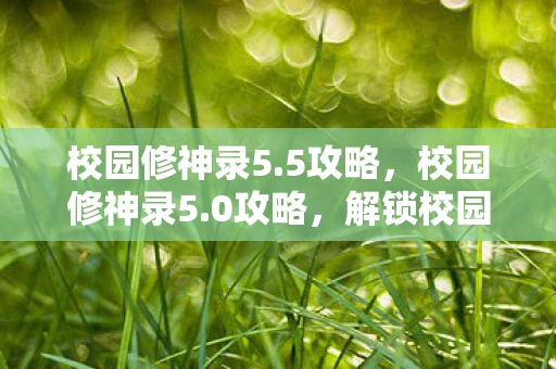 校园修神录5.5攻略，校园修神录5.0攻略，解锁校园传奇，成就修神之路