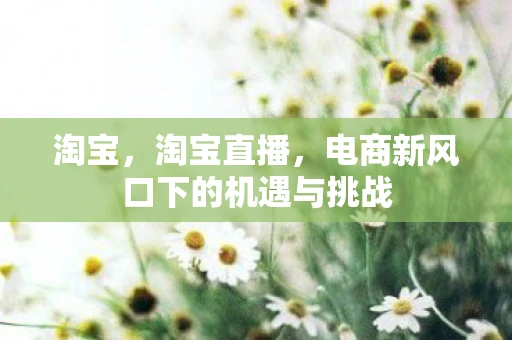 淘宝,淘宝直播,电商新风口下的机遇与挑战 淘宝,淘宝直播,电商新风口下的机遇与挑战