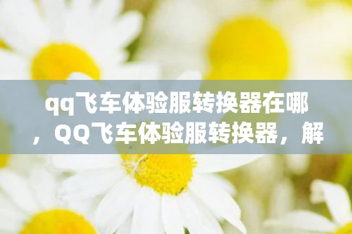 qq飞车体验服转换器在哪，QQ飞车体验服转换器，解锁极速驾驶新体验