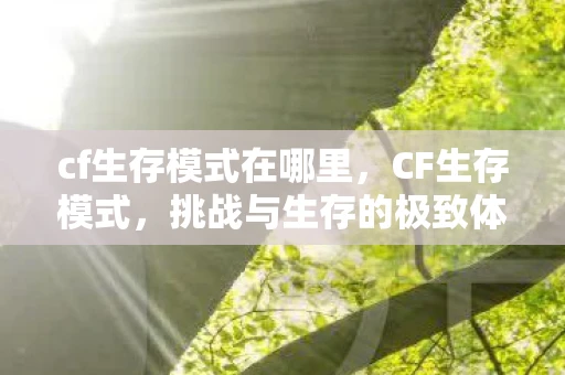 cf生存模式在哪里,CF生存模式,挑战与生存的极致体验 cf生存模式在哪里,CF生存模式,挑战与生存的极致体验