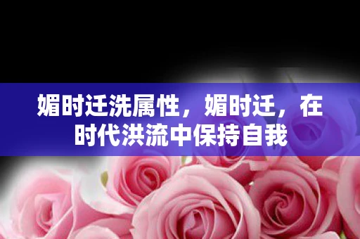 媚时迁洗属性，媚时迁，在时代洪流中保持自我