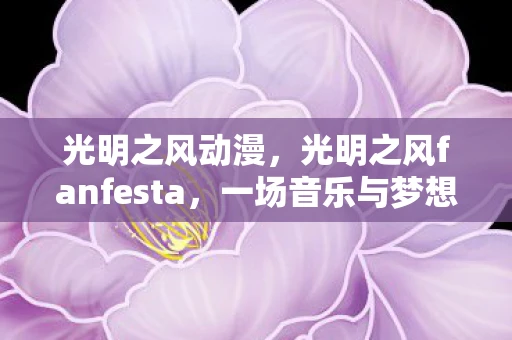 光明之风动漫,光明之风fanfesta,一场音乐与梦想的盛宴 光明之风动漫,光明之风fanfesta,一场音乐与梦想的盛宴