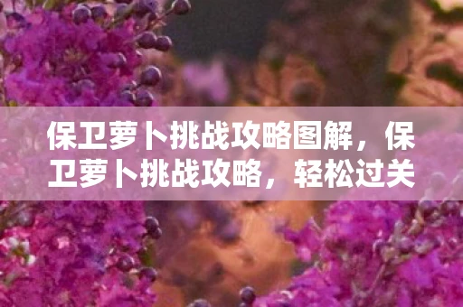 保卫萝卜挑战攻略图解,保卫萝卜挑战攻略,轻松过关,赢取丰厚奖励 保卫萝卜挑战攻略图解,保卫萝卜挑战攻略,轻松过关,赢取丰厚奖励