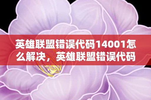 英雄联盟错误代码14001怎么解决，英雄联盟错误代码14001，解析与解决方案