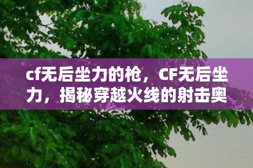 cf无后坐力的枪，CF无后坐力，揭秘穿越火线的射击奥秘