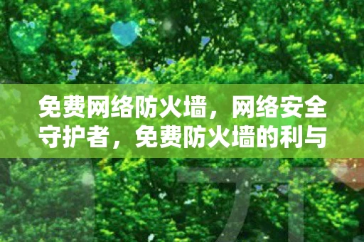 免费网络防火墙，网络安全守护者，免费防火墙的利与弊