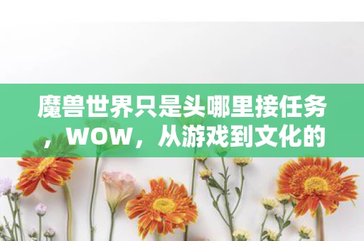 魔兽世界只是头哪里接任务,WOW,从游戏到文化的跨越 魔兽世界只是头哪里接任务,WOW,从游戏到文化的跨越