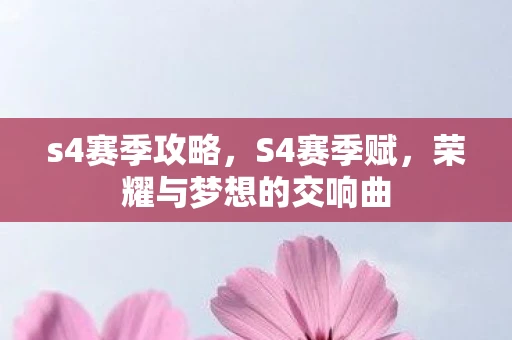 s4赛季攻略，S4赛季赋，荣耀与梦想的交响曲