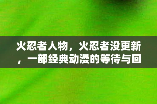 火忍者人物，火忍者没更新，一部经典动漫的等待与回忆