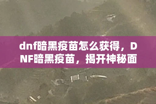 dnf暗黑疫苗怎么获得，DNF暗黑疫苗，揭开神秘面纱