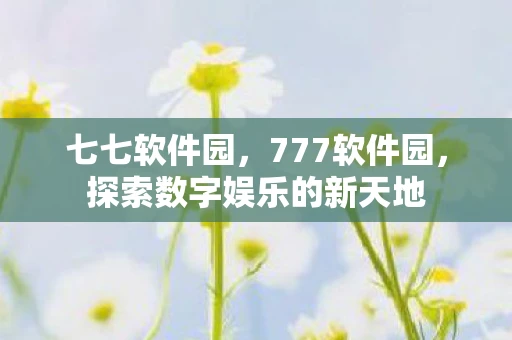 七七软件园,777软件园,探索数字娱乐的新天地 七七软件园,777软件园,探索数字娱乐的新天地