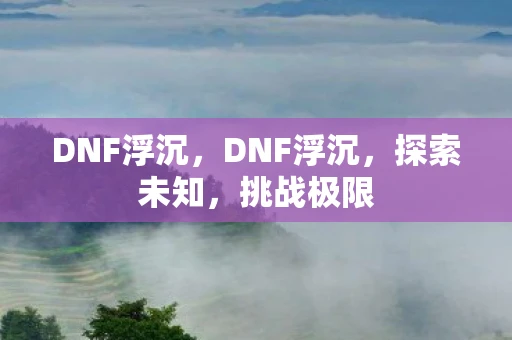DNF浮沉，DNF浮沉，探索未知，挑战极限
