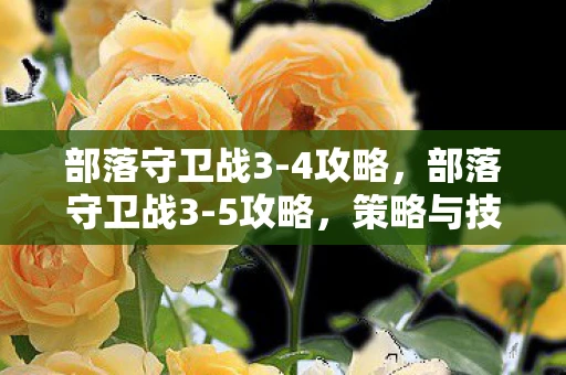 部落守卫战3-4攻略，部落守卫战3-5攻略，策略与技巧的全面解析