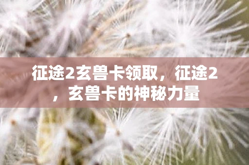 征途2玄兽卡领取，征途2，玄兽卡的神秘力量