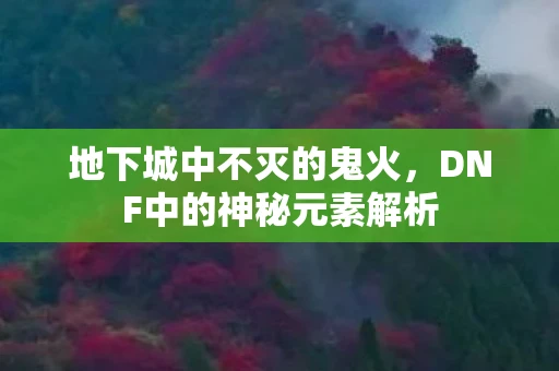 地下城中不灭的鬼火，DNF中的神秘元素解析
