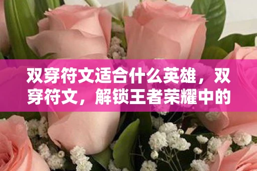 双穿符文适合什么英雄，双穿符文，解锁王者荣耀中的隐藏战术