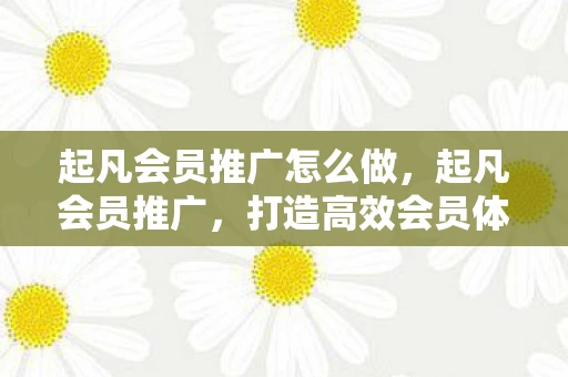 起凡会员推广怎么做,起凡会员推广,打造高效会员体系的秘诀 起凡会员推广怎么做,起凡会员推广,打造高效会员体系的秘诀