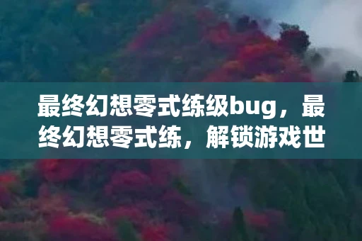 最终幻想零式练级bug,最终幻想零式练,解锁游戏世界的深层奥秘 最终幻想零式练级bug,最终幻想零式练,解锁游戏世界的深层奥秘