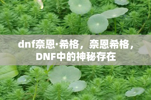 dnf奈恩·希格，奈恩希格，DNF中的神秘存在