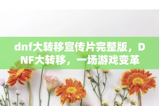 dnf大转移宣传片完整版，DNF大转移，一场游戏变革的史诗之旅
