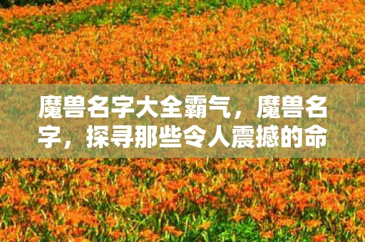 魔兽名字大全霸气，魔兽名字，探寻那些令人震撼的命名艺术