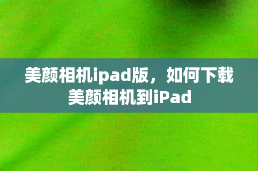 美颜相机ipad版，如何下载美颜相机到iPad