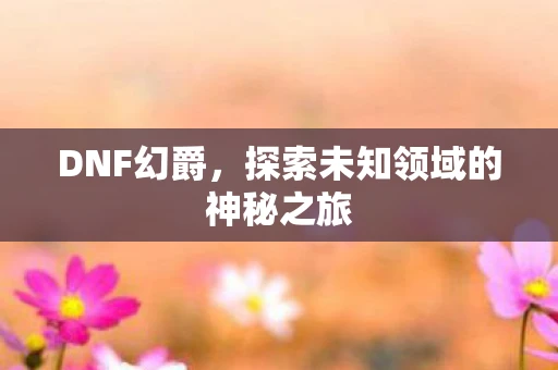 DNF幻爵，探索未知领域的神秘之旅