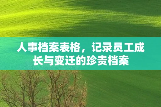 人事档案表格，记录员工成长与变迁的珍贵档案