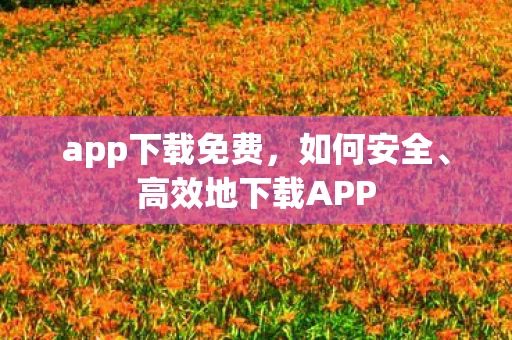 app下载免费，如何安全、高效地下载APP
