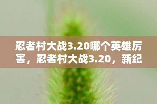忍者村大战3.20哪个英雄厉害，忍者村大战3.20，新纪元下的战略与战术