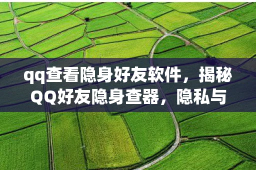 qq查看隐身好友软件,揭秘QQ好友隐身查器,隐私与安全的双刃剑 qq查看隐身好友软件,揭秘QQ好友隐身查器,隐私与安全的双刃剑