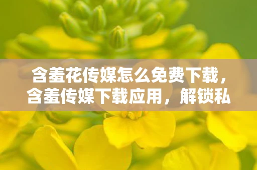 含羞花传媒怎么免费下载,含羞传媒下载应用,解锁私密内容的便捷途径 含羞花传媒怎么免费下载,含羞传媒下载应用,解锁私密内容的便捷途径