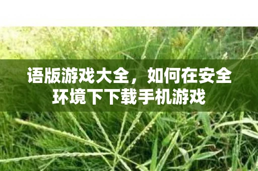 语版游戏大全,如何在安全环境下下载手机游戏 语版游戏大全,如何在安全环境下下载手机游戏